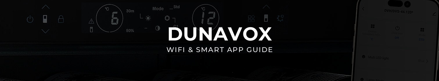 DUNAVOX WiFi wijnklimaatkast bestuurd via een smartphone-app
